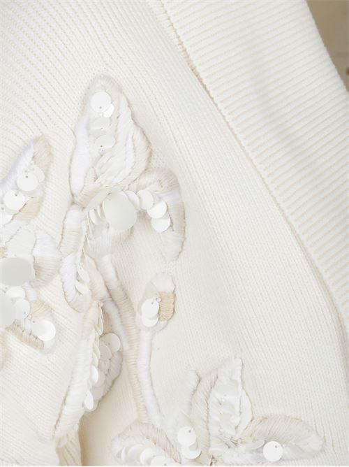 Cardigan con fiori ricamati GOLDEN GOOSE | GWP01409P00217310715
